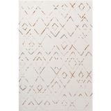 Karmen Halı Icon Ic006R Krem Renkli Geometrik Modern Desenli Pamuk Tabanlı Akrilik 4 Mevsim Salon Halısı,80 X 150