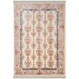 Karmen Halı Imperial Luxe Il003R Krem Çerçeveli Halı Klasik Desen 100 Tarak Bambu Viskon İpek Serisi,100 X 300