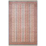Karmen Halı Imperial Luxe Il006R Koyu Mavi Kırmızı Halı Çerçeve Klasik Desen 100 Tarak Bambu Viskon İpek Serisi,100 X 200