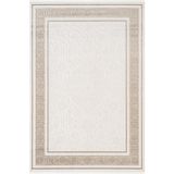 Karmen Halı Jade Jd001B Beyaz Halı Klasik Gold Çerçeve Desenli Triko Akrilik Pamuk Tabanlı Kaymaz Salon Halısı,80 X 150