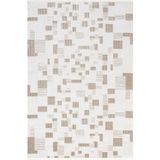 Karmen Halı Jade Jd011B Beyaz Halı Modern Geometrik Desenli Triko Akrilik?Pamuk Tabanlı Kaymaz Salon Halısı,80 X 150