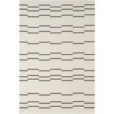 Karmen Halı Look Black Lb003W Krem Halı Siyah Dekoratif Çizgili Modern Desen Akrilik Yumuşak Tozuaz Salon Halısı,80 X 150