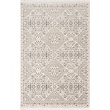 Karmen Halı Look Classıc Lk002G Geometrik Desen Krem Gri Akrilik Yumuşak Tozuaz Dokuma Taban Salon Halısı,80 X 150