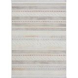 Karmen Halı Lotus 8571 Gri Halı Renkli Kilim Desenli Modern İnce Akrilik Tozuaz Salon Oturma Odası Halısı Çok Renkli