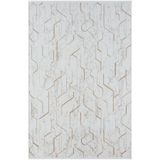 Karmen Halı Lotus Plus 08581A Beyaz Halı Bej Abstract Detaylı Modern Ince Akrilik Tozuaz Salon Halısı Koridor,240 X 340