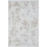 Karmen Halı Lotus Plus 08584A Beyaz Halı Kahverengi Detaylı Ince Akrilik Tozuaz Salon Halısı Yatak Odası Koridor,120 X 180