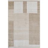 Karmen Halı Merit Mr008a Krem Halı Vizon Geometrik Desenli İnce Yumuşak Akrilik Modern Salon Oturma Odası Halısı