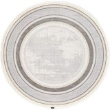 Karmen Halı Trend TR003S Yuvarlak Bej Akrilik Pamuk Modern Yumuşak Mutfak Yatak Odası Salon Oturma Odası Halısı - Gri - Altın - 160 x 160 cm