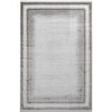 Karmen Halı Vg006G Gri Çerçeveli Modern Renk Desen Tarak Viskon Salon Halısı İpek Serisi,200 X 290