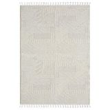 Karmen Halı Wool Wl008a Bej Halı Sisal Bukle Dekoratif Kabartmalı Halı Tozsuz Antialerjik Salon Halısı Koridor Beyaz
