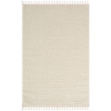 Karmen Halı Wool Wl010A Beyaz Modern Desen Kabartmalı Doku Pamuk Tabanlı Kaymaz Halı,160 X 230