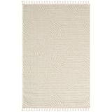 Karmen Halı Wool Wl010a Beyaz Modern Desen Kabartmalı Doku Pamuk Tabanlı Kaymaz Halı