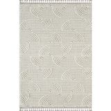 Karmen Halı Wool Wl012A Gri Beyaz Modern Desen Kabartmalı Doku Pamuk Tabanlı Kaymaz Salon Halı,100 X 200