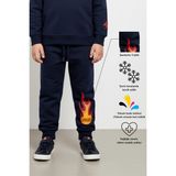 KarmeNova Spark Alev Baskılı Enerjik Unisex Çocuk Eşofman Altı Jogger Pantolon | 4-9 Yaş - 7 - 8 Yaş - Lacivert