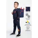 KarmeNova Spark Alev Baskılı Erkek Çocuk Eşofman Takım ve Okul Sırt Çantası Seti | 4-9 Yaş - 9 - 10 Yaş - Lacivert