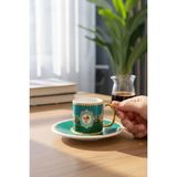 Karmensoft 6'lı Royal Green Sohoo Bird Kahve Fincanı - Yeşil