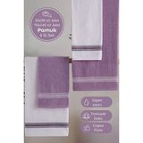 Karna Home Elvin 4'lü Banyo Havlusu Seti Pamuk Polyester 50X90 + 70X140 cm Yumuşak Dokulu Beyaz - 50 x 90 cm