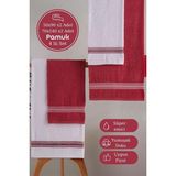 Karna Home Elvin 4'lü Banyo Havlusu Seti Pamuk + Polyester 50X90 cm ve 70X140 cm Yumuşak Doku - Beyaz - 50 x 90 cm