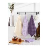 Karna Home Mutfak Havlu Şal Seti 4 Lü Ramla Softline Çizgili Dokuma Renkli - 40x65 Cm