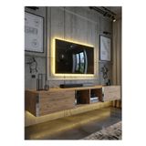 KARNAVAL LEDLİ DUVARA MONTE TV SEHPASI 150 CM - ÇAM - SDM-1505-6