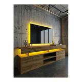 Karnaval Ledli Tv Ünitesi Minifix 150 Cm Dolaplı Kapaklı Tv Sehpasıceviz L8202-2