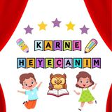 Karne Günü Okul Pano Süsü ( Karne Heyecanım Yazılı Renkli)