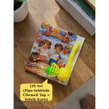 Karne Hediyesi 20 Set Pipo Şeklinde Üflemeli Top ve Tebrik Kartı