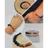 Karnelyan Akik & Oniks Taşı 8mm Unisex Tasarım Bileklik Hawaii Model (14235)