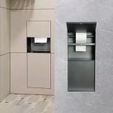 Karo Kağıt Kağıt Duvar Eklemesi - Mutfak/Tuvalet için Saklama Dolapları ile Gizli Çıkarılabilir Çöp Kovası - Gri Duş Niş (212x653x135mm / 8.4x25.7x5.3in)