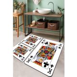Karo Playıng Cards Djt 3lü Set Banyo Halısı Banyo Paspası