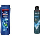 Karok Ticaret Clear Men Erkek Şampuan Sport Menthol Kepeğe Karşı Etkili 600 ml + Rexona Men Erkek Sprey Deodorant Xtra 72 Saat Kesintisiz Üstün Koruma 200 ml - Option-1