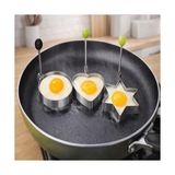 Karok Ticaret Kalp,yıldız,yuvarlak Şekilli Yumurta Kalıbı Saplı – Saplı Omlet ve Pancake Şekillendirici Kalıp | Yapışmaz Tavaya Uyumlu, Burger, Sandviç, Omlet ve Pancake Için Pişirme Halkası (3 Lü Set)