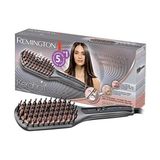 Karok Ticaret Saç Düzleştirici Keratin Protect 2'si 1 Arada Düzleştirici ve Saç Fırçası, Yağı ile Zenginleştirilmiş Keratin Seramik Kaplama, Dijital E