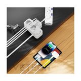 Karokstore Akım Korumalı Grup Priz Duvar Tipi 3x Priz, 2x Type-C, 1x USB Port Çıkışlı Çoklu Priz (Beyaz)