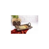 Karokstore Bambum Dikdörtgen Kulplu Büyük Tepsi Pavlonya Ağacı 41 * 25 * 4cm - standart