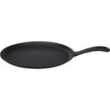 Karokstore Döküm / Pizza / Pancake Tavası, Yuvarlak Metal Saplı 26CM Siyah - standart