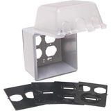 Karokstore MM7440C 4,7 Inç Derin Dış Mekan Kutusu, Ufast 55'i 1 Arada, Anma Nema 3r 2-Gang Ev Geliştirme Için Hava Koşullarına Dayanıklı Elektrikli Priz Kapağı, Şeffaf
