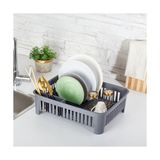 Karokstore Portatif Kaşıklık Bölmeli Bulaşıklık | Tezgah Üstü Bulaşık Kurutmalık | 4 Renk Seçeneği | Dayanıklı Abs Plastik Malzeme (42X33X12CM) (Gri) - standart