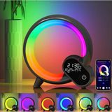 Karokstore Uzaktan Kumandalı Akıllı Bluetooth Hoparlör Renkli Atmosfer Işığı Yaratıcı Gece Lambası Dijital Ekran Saat Işığı Çocuk Odası Yatak Odası Için Dekoratif Aydınlatma HXD03 (Siyah) - standart