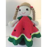Karpuz Kız Bebek Uyku Arkadaşı Amigurumi Organik Oyuncak