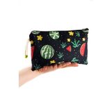 Karpuz Meyve Desenli Kalemlik Fermuarlı Makyaj Çantası Orta Boy 12cm X 20cm