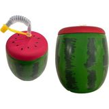 Karpuz Tasarımlı Pipetli Suluk 900 ml - 1 - Renkli