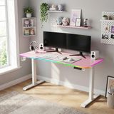 Karr Gaming G-Flex Elektrikli Yükseklik Ayarlı Rgb Aydınlatmalı Oyuncu Masası - 160X80 - Pembe