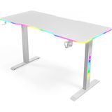 Karr Gaming Ion 25 mm Kalınlık RGB Aydınlatmalı Beyaz Karbon Fiber Kaplama Oyuncu Masası