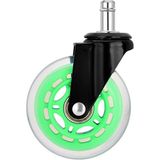 Karr Gaming S-Wheels Motion Silikon Oyuncu Koltuğu Tekeri 75MM - Yeşil | Ofis Koltuk Tekeri | Ultra Sessiz Sandalye Tekeri