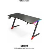 Karr Gaming Spark 25mm RGB Aydınlatmalı Oyuncu Masası | Siyah Karbon Fiber Kaplama - 140x60