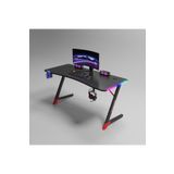 Karr Gaming Spark 25mm RGB Aydınlatmalı Oyuncu Masası | Siyah Karbon Fiber Kaplama