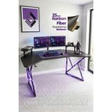 Karr Gaming Vortex 25mm Kanatlı Oyuncu Masası | Siyah Karbon Fiber Kaplama | Raflı Oyuncu Masası - 180 x 70