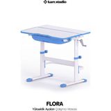 Karr Kids Flora Yükseklik Ayarlı Çocuk Çalışma Masası - Mavi - Tek Ebat