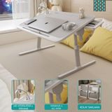 Karr Office Move - N6 Yükseklik Ayarlı LED Aydınlatmalı Gri Laptop Sehpası - 60x40 - Gümüş
